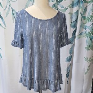 Blue Striped Women's Top